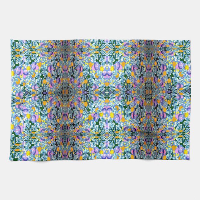 Paño De Cocina Violetas Y Lámparas (Horizontal)