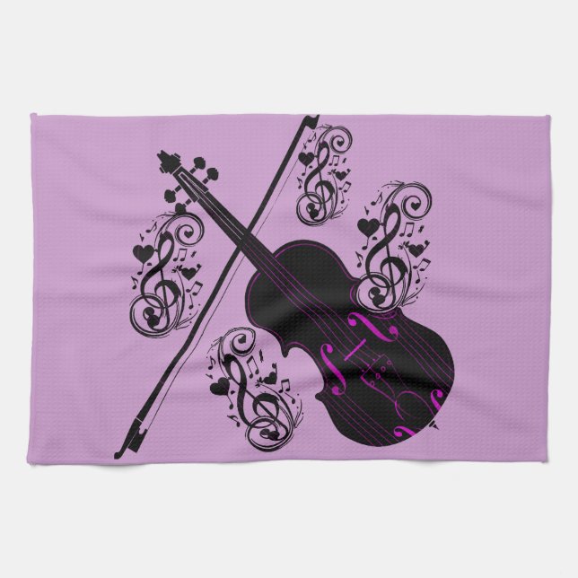 Paño De Cocina Violín, amor Rockefeller_ (Horizontal)