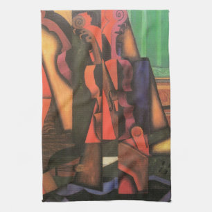 Paño De Cocina Violín y Guitarra de Juan Gris, Arte Cubista Vinta