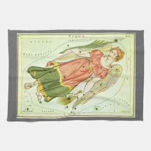 Paño De Cocina Virgo Virgen Constelación Vintage Espejo de Urania