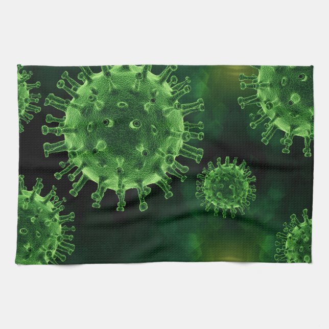Paño De Cocina Virus Covid Patógenos Infección (Horizontal)