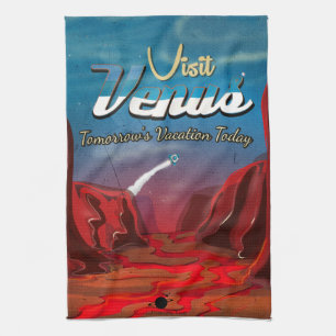 Paño De Cocina Visita el cartel vintage de Venus