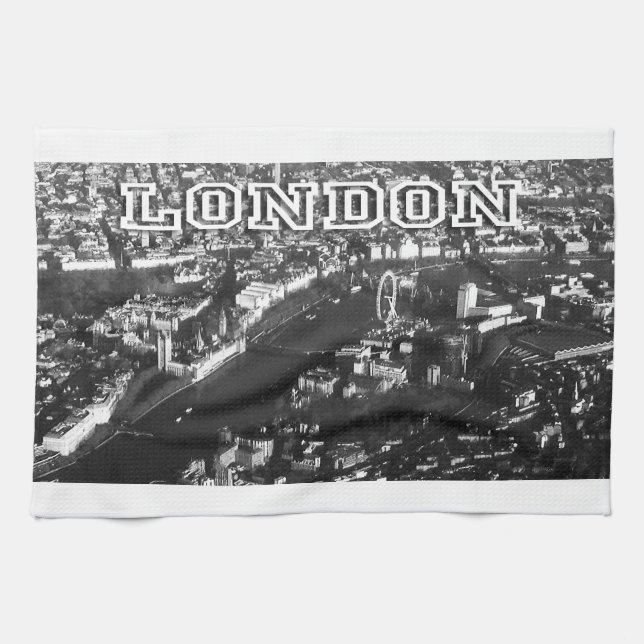 Paño De Cocina Vista aérea de Londres (Horizontal)