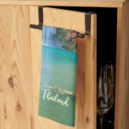 Paño De Cocina Vista de otoño de la cascada de Erawan en Tailandi