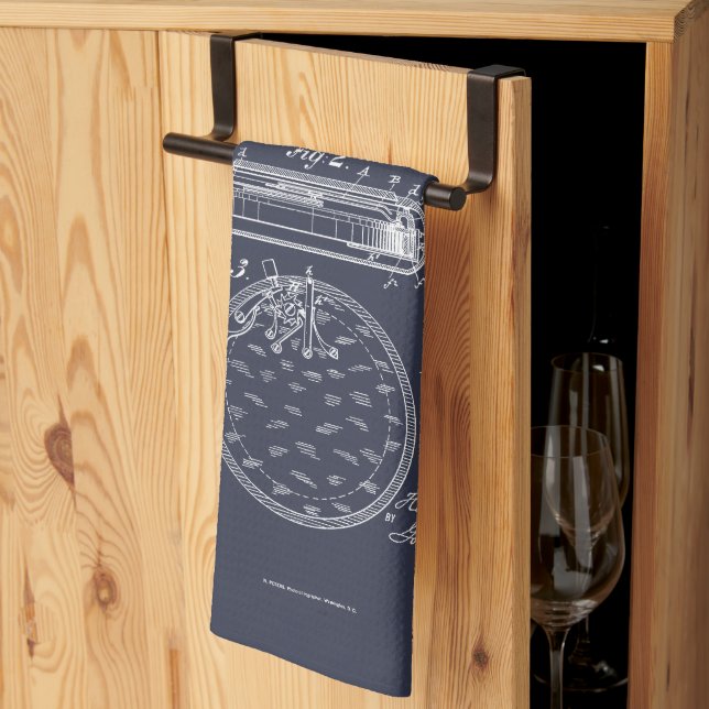 Paño De Cocina Vistazo Antiguo, Dibujo de Patentes de 1889 (Pliegue de tercios)