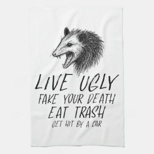 Paño De Cocina Vivir Falso Falso Tu Muerte Comer Basura Graciosa