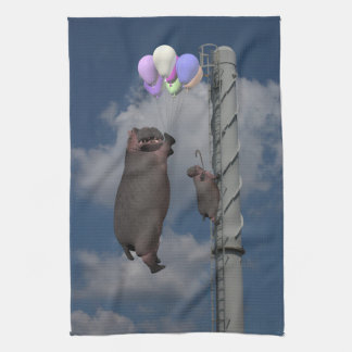 Paño De Cocina Volando Hipopótamo