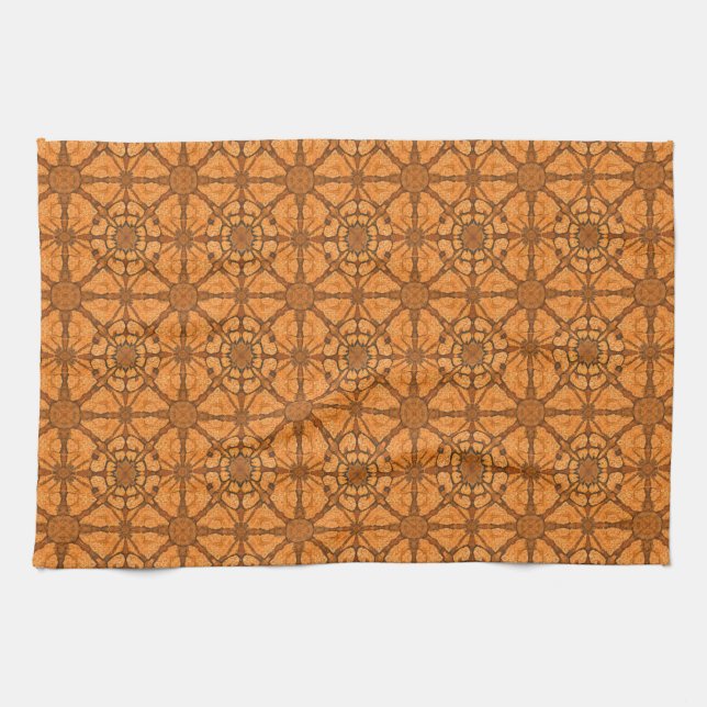 Paño De Cocina Warm Ornamental Lattice Tile  (Horizontal)