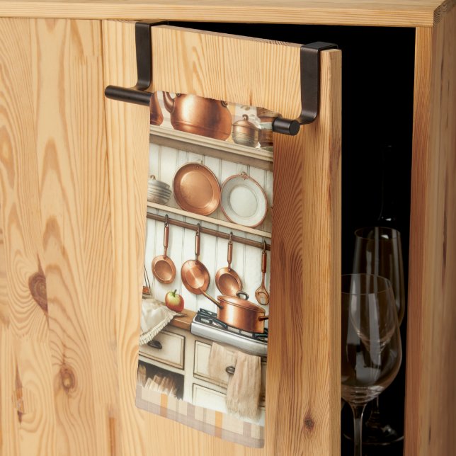 Paño De Cocina Warm Red and Orange Farmhouse Thanksgiving (Pliegue de tercios)