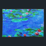 Paño De Cocina Water Lilis, Red, de Oscar-Claude Monet<br><div class="desc">Water Lilis,  rojo,  arte fino del impresionista francés Oscar-Claude Monet</div>