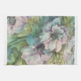 Paño De Cocina Watercolor Anemone Floral • Elegant Kitchen Decor