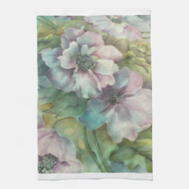 Paño De Cocina Watercolor Anemone Floral • Elegant Kitchen Decor
