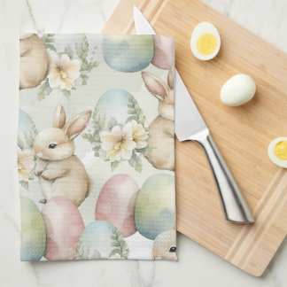 Paño De Cocina Watercolor Bunny Garden