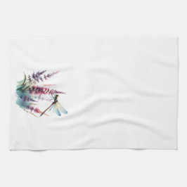 Paño De Cocina Watercolor Dragonfly Wildflower Cottagecore Art