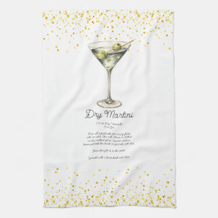 Paño De Cocina Watercolor Dry Martini Personalizado Cocktail Rece
