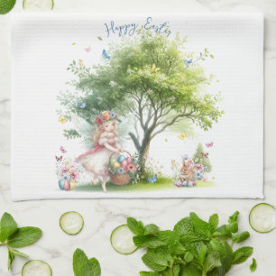 Paño De Cocina Watercolor Easter Spring Fairy