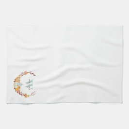 Paño De Cocina Watercolor Fall Wreath Monogramed