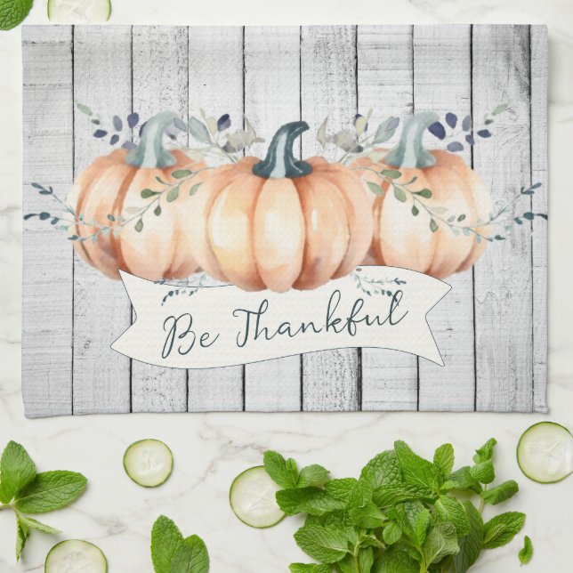 Paño De Cocina Watercolor Rustic Pumpkins (Doblado)