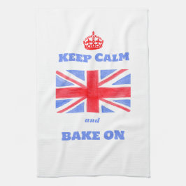 Paño De Cocina Watercolor Union Jack Keep Calm Bake On