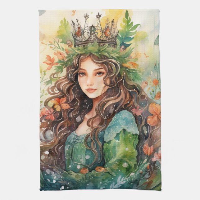 Paño De Cocina Watercolour Forest Princess (Vertical)