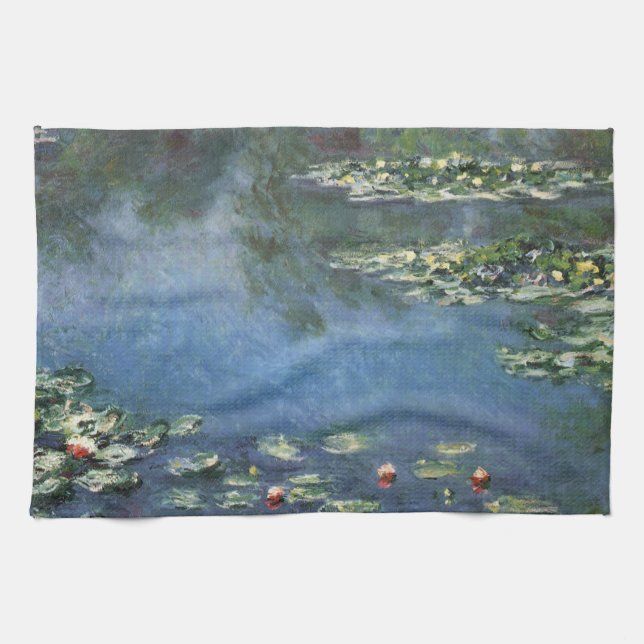 Paño De Cocina Waterlilies por Claude Monet, Flores de época (Horizontal)