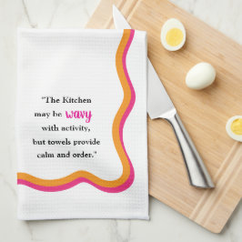 Paño De Cocina Wavy Frame & Whimsical Quote