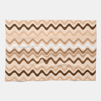 Paño De Cocina Wavy Groovy Stripes Beige y Brown