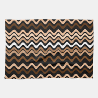Paño De Cocina Wavy Groovy Stripes Dark Brown