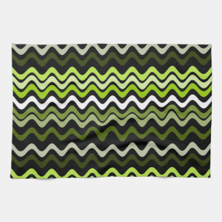 Paño De Cocina Wavy Groovy Stripes Dark Green
