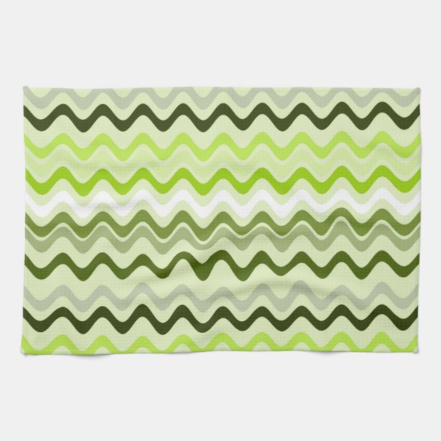 Paño De Cocina Wavy Groovy Stripes Light Green (Horizontal)
