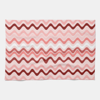 Paño De Cocina Wavy Groovy Stripes Rojo y Rosa