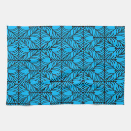 Paño De Cocina Webs de araña de Halloween sobre el azul