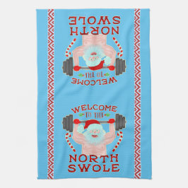 Paño De Cocina Weightlifter divertido de Papá Noel Swole del