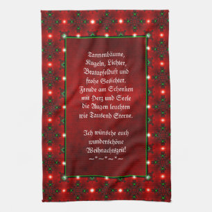 Paño De Cocina Weihnachtsgedicht Deutsch , añada tu texto