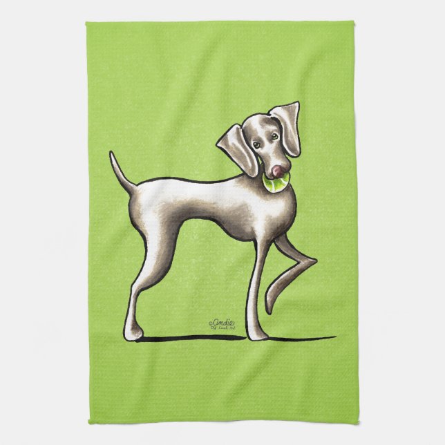 Paño De Cocina Weimaraner Tennis Pro (Vertical)