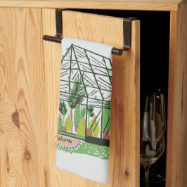 Paño De Cocina Welcome Green House Botanical Cactus Plants Art