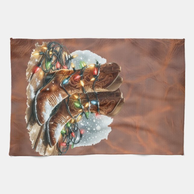 Paño De Cocina Western Christmas  (Horizontal)