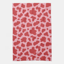 Paño De Cocina Western Valentines Day Cow Print Cowgirl Pink Red