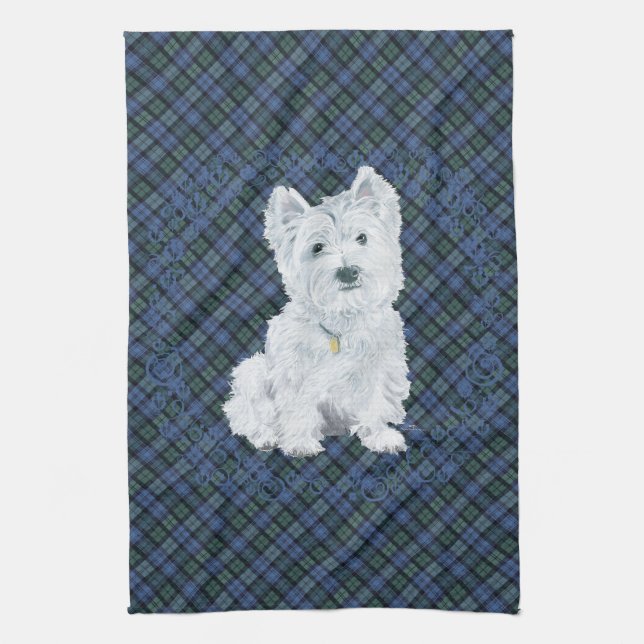 Paño De Cocina Westie Black Watch Tartán (Vertical)