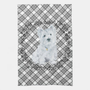 Paño De Cocina Westie on Tartán
