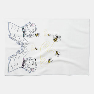 Paño De Cocina Westies y abejas