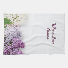 Paño De Cocina Where Love Grows Kitchen Towel | Lilac Spring Tea
