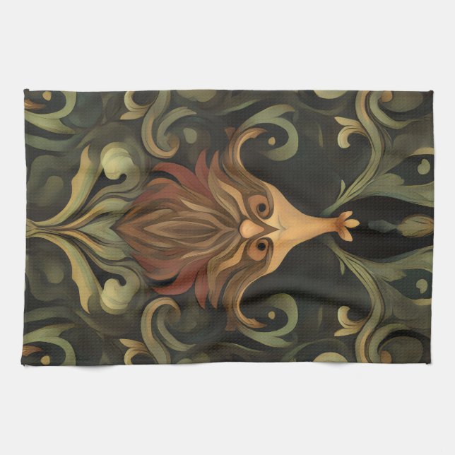 Paño De Cocina Whimsical Bearded Guardian (Horizontal)