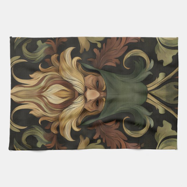 Paño De Cocina Whimsical Bearded Guardian (Horizontal)