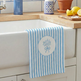 Paño De Cocina Whimsical Blue White Stripe Preppy