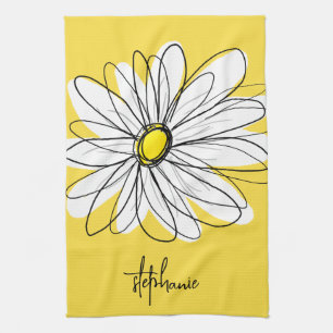Paño De Cocina Whimsical Daisy Personalizado Texto y puede editar