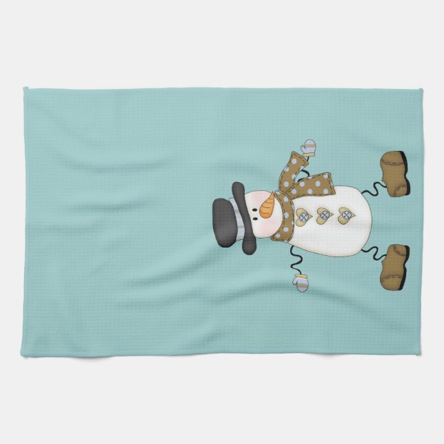 Paño De Cocina Whimsical Snowman (Horizontal)