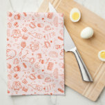 Paño De Cocina Whimsical Style Tea Fiesta Doodle<br><div class="desc">Fiesta de té de doodle de estilo caprichoso,  con pasteles,  teteras y té.</div>
