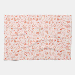 Paño De Cocina Whimsical Style Tea Fiesta Doodle