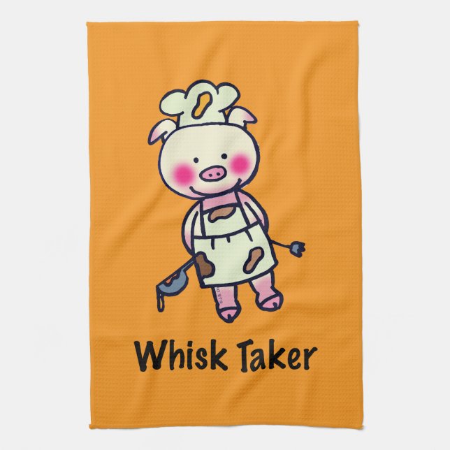 Paño De Cocina Whisk Taker Pig - Funny Chef Design (Vertical)